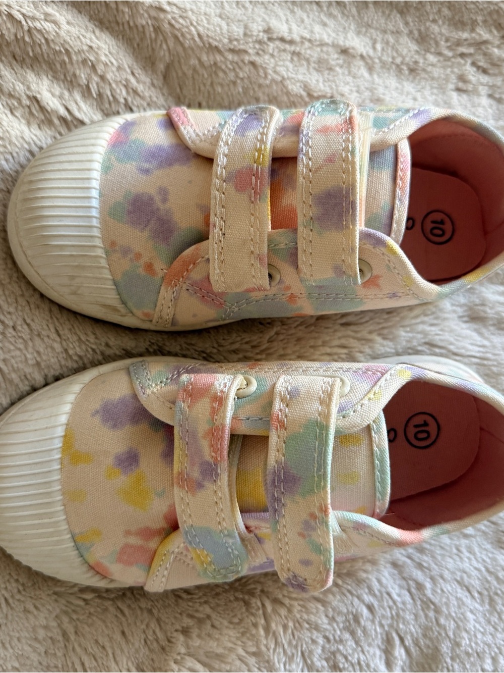 Cat & Jack Pastel Tie-Dye Velcro Sneakers — Pink, Purple, Yellow, Blue, Mint